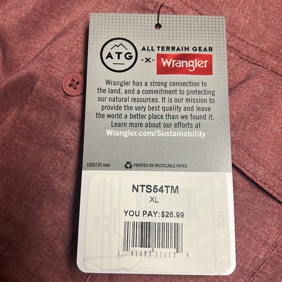 Wrangler ATG Fishing/Outdoor/Hiking/Camping Top Size XL and XXL - Picture 12 of 12